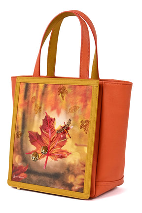 Artisanal Embroidered Autumn Mini Tote