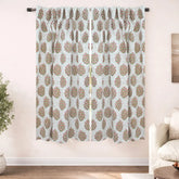 Gudhal Semi Sheer Floral Block Print Linen Curtain