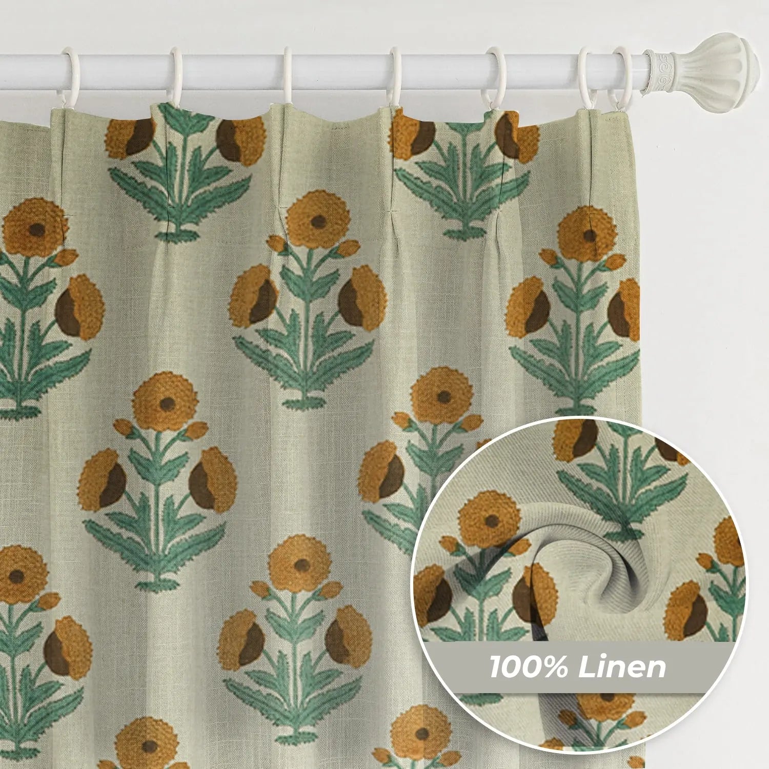 Classic Design Thick Linen Pleated Curtain - Badshah