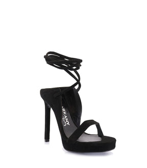 Stylish Black Suede Tie-Up Platforms Julia