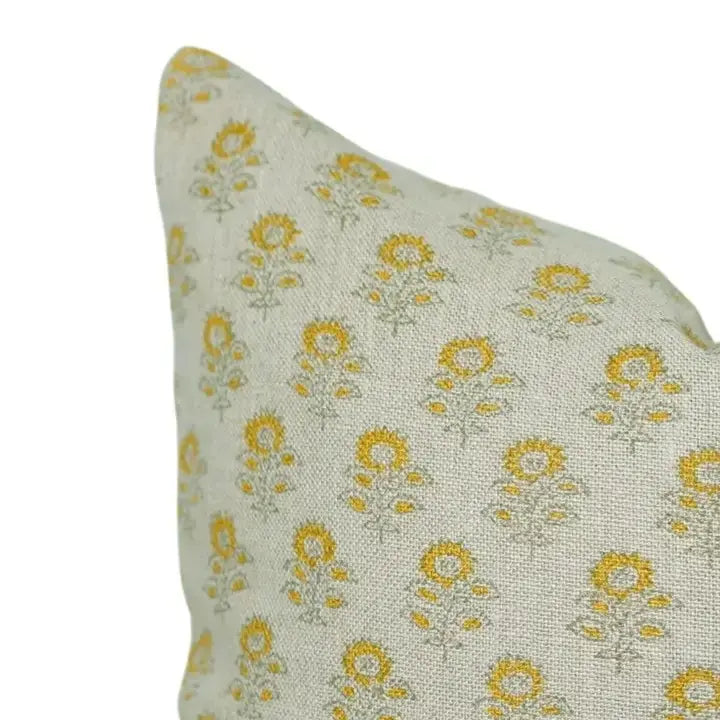 Block Print Boho Thick Linen Pillow Cover- Bagru Buti