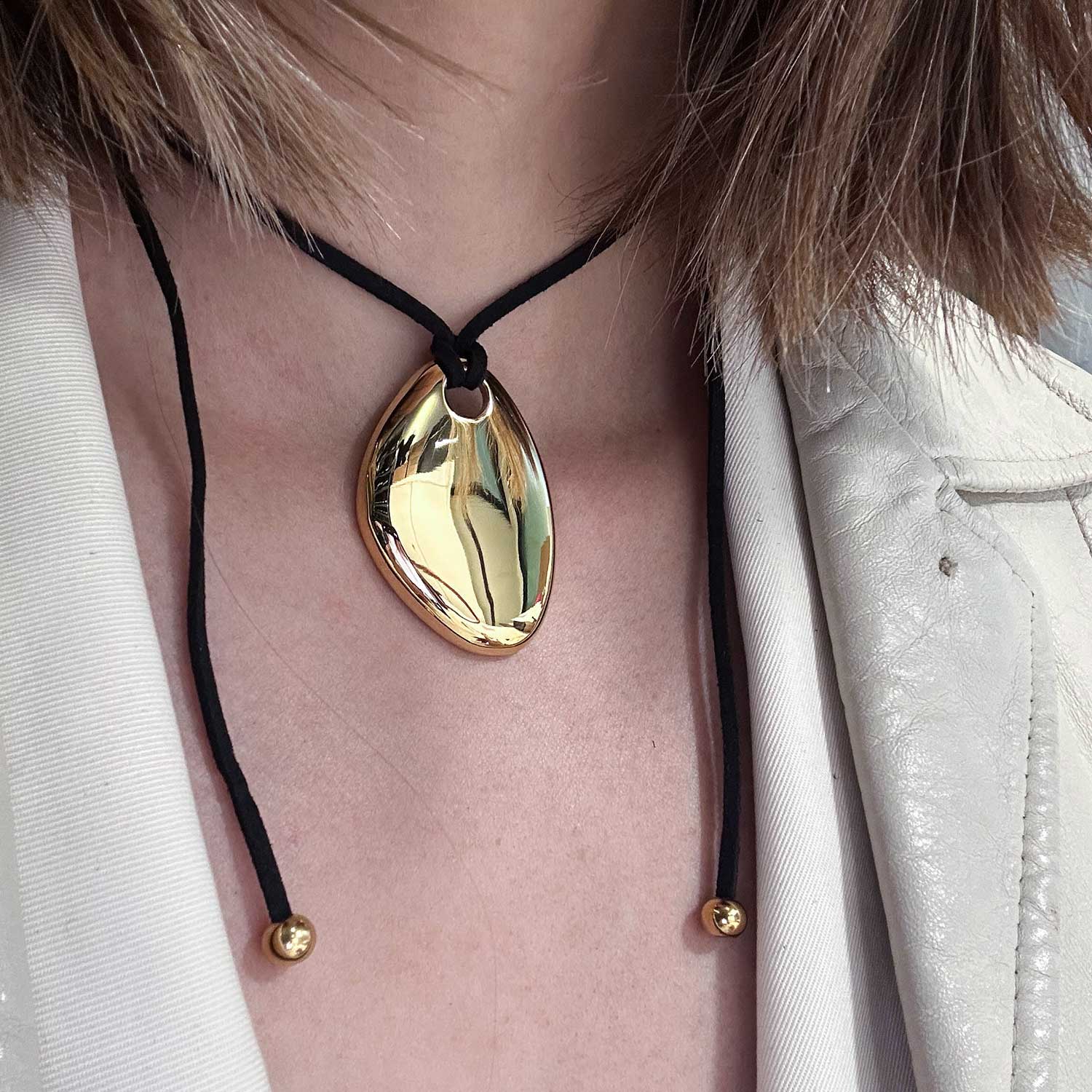 Bold Sculptural Gold Cord Necklace