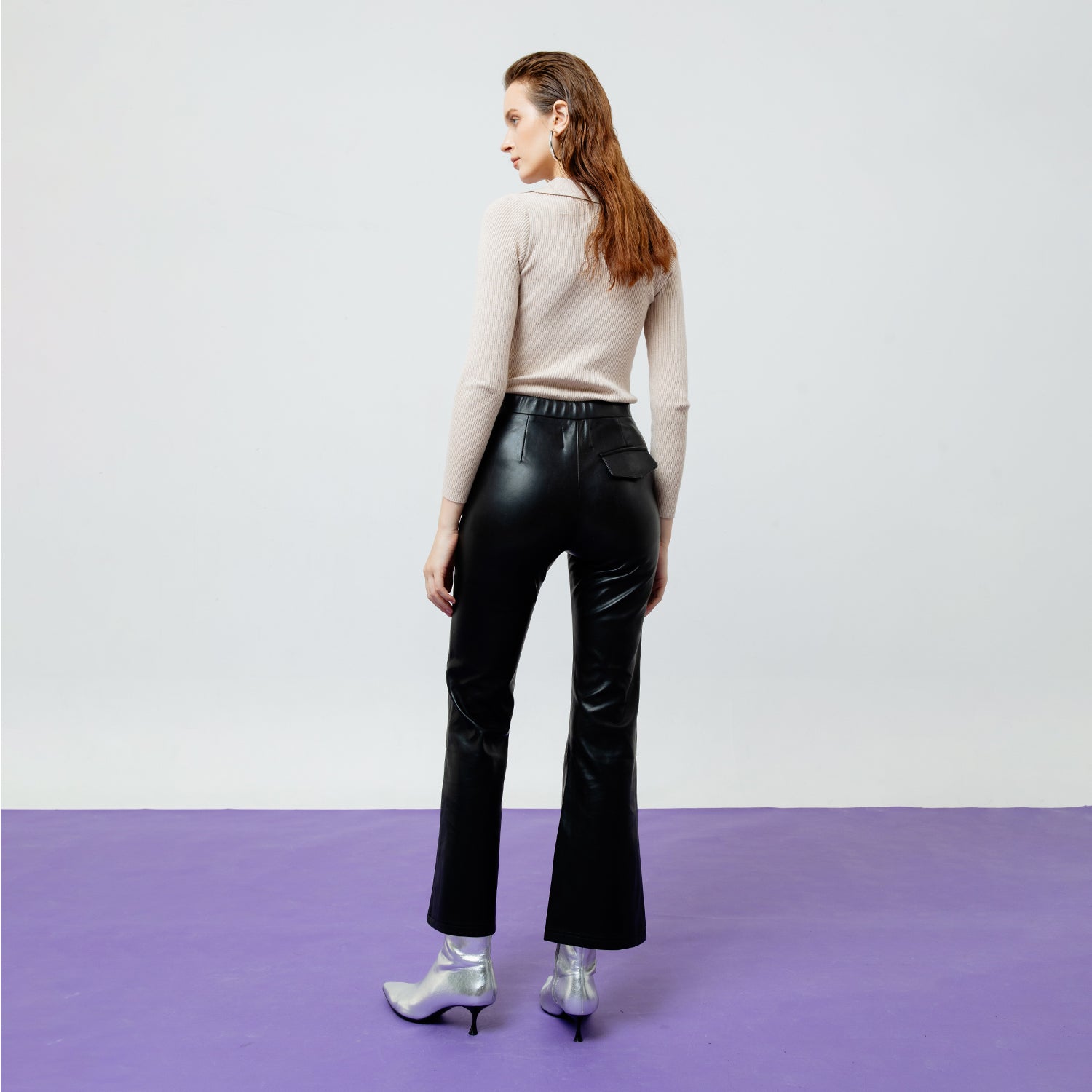NINA FLARED LEATHER PANTS