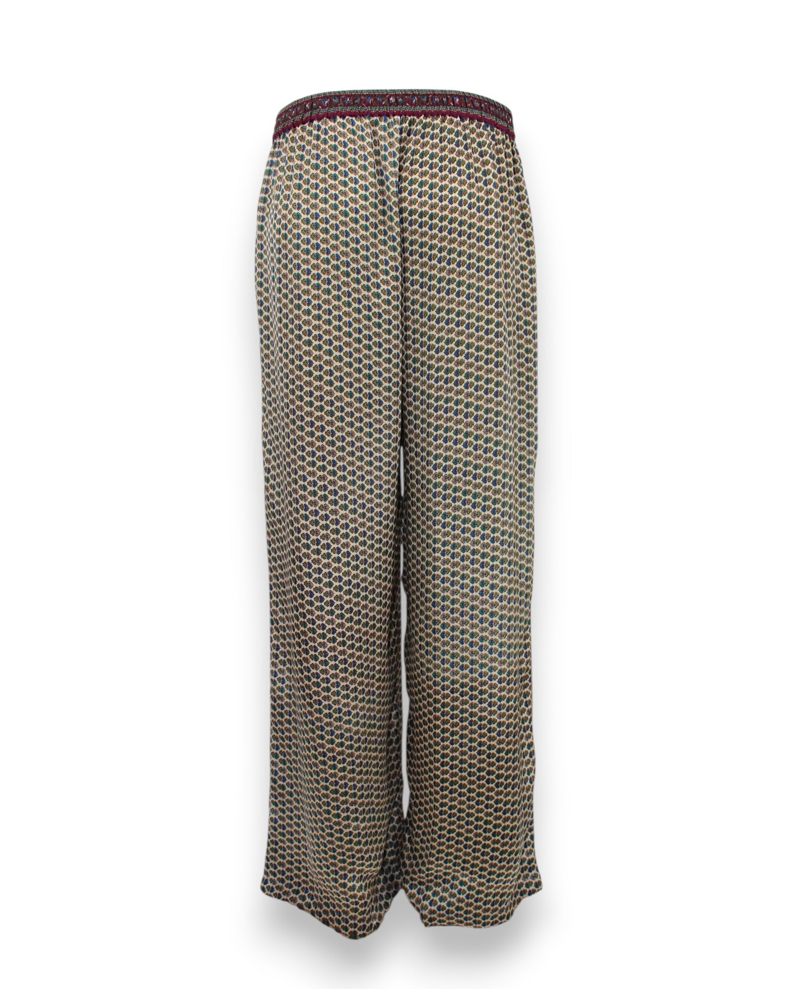 Embossed Botanic Crepe Pant - Forest Plum