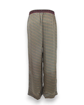 Embossed Botanic Crepe Pant - Forest Plum