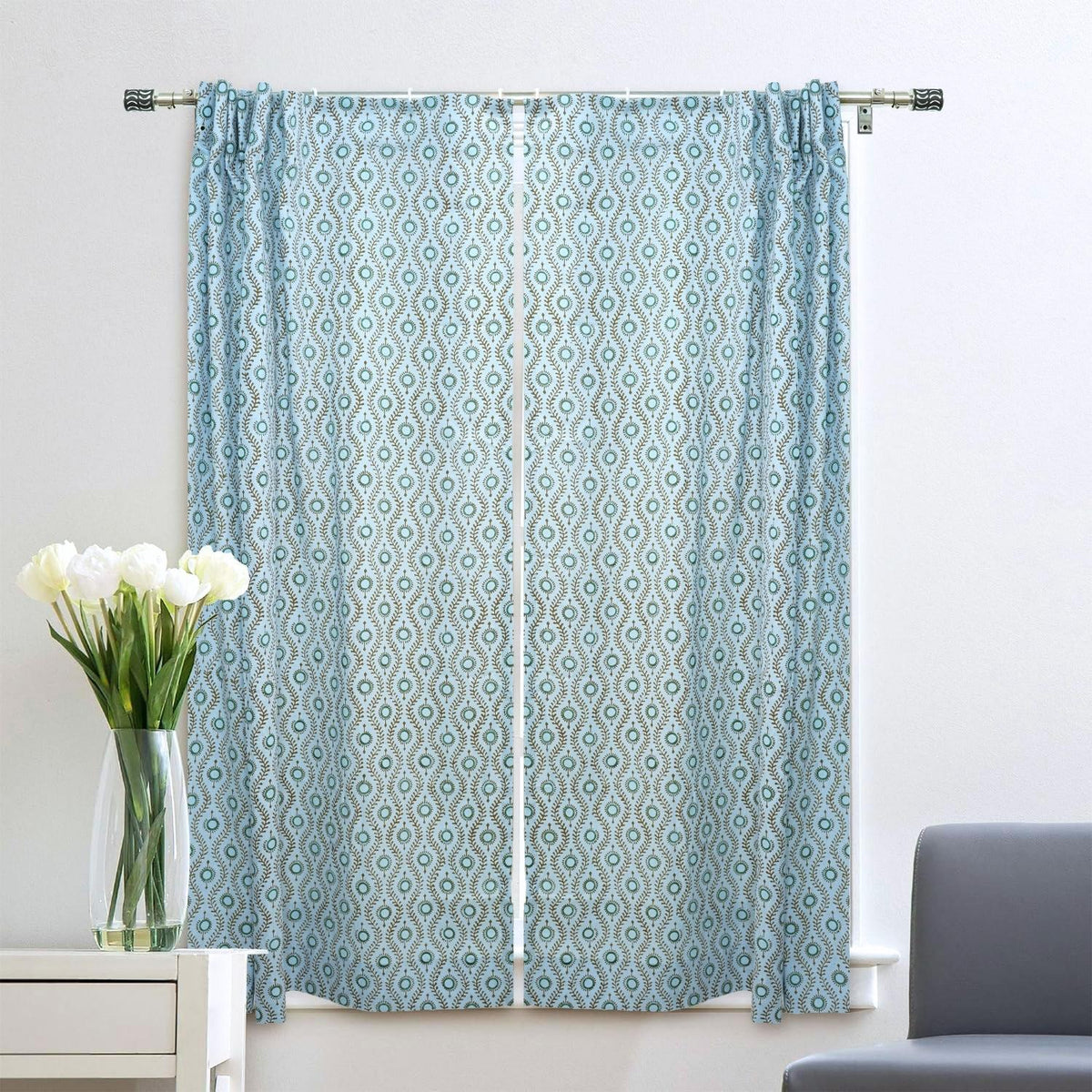 Interior Design Viscose Colored Linen Window Curtain- Lehar