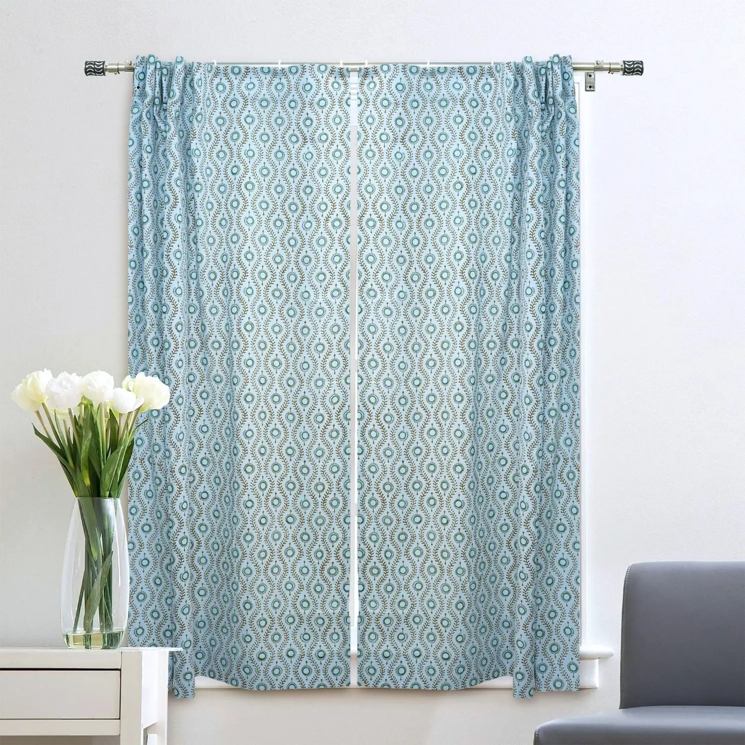 Interior Design Viscose Colored Linen Window Curtain- Lehar