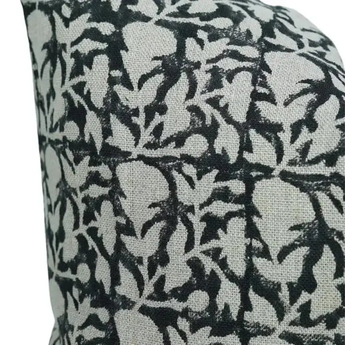 Artisan Hand Block Printed DesignThick Linen Pillow Cover- Midnight