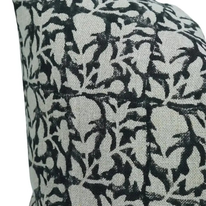 Artisan Hand Block Printed DesignThick Linen Pillow Cover- Midnight