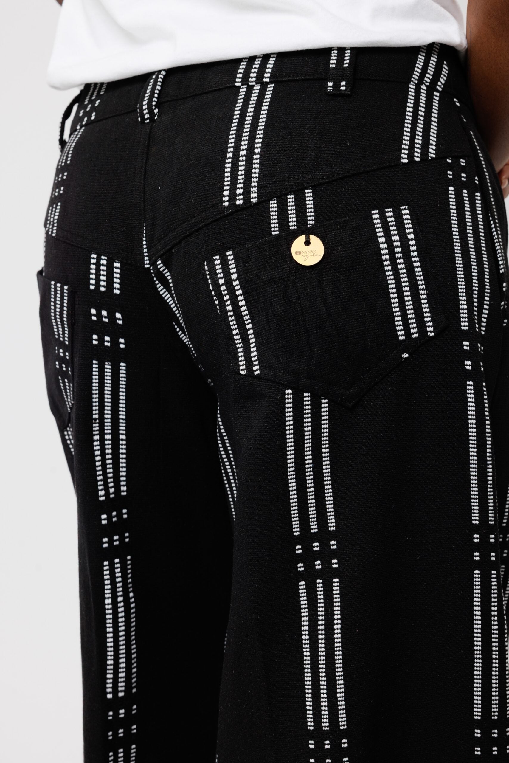 KEYS, Black Wide-legs trousers with denim cut