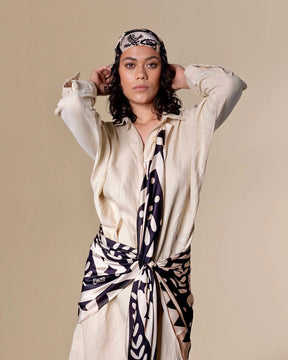 Scarf - Sarong  "Amor Eterno" B&W