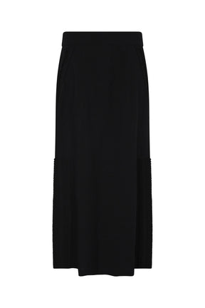 Indigo Straight Linen Blend Skirt | Black