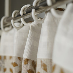 Classic Block Viscose Linen Ring Curtain - Shatkon