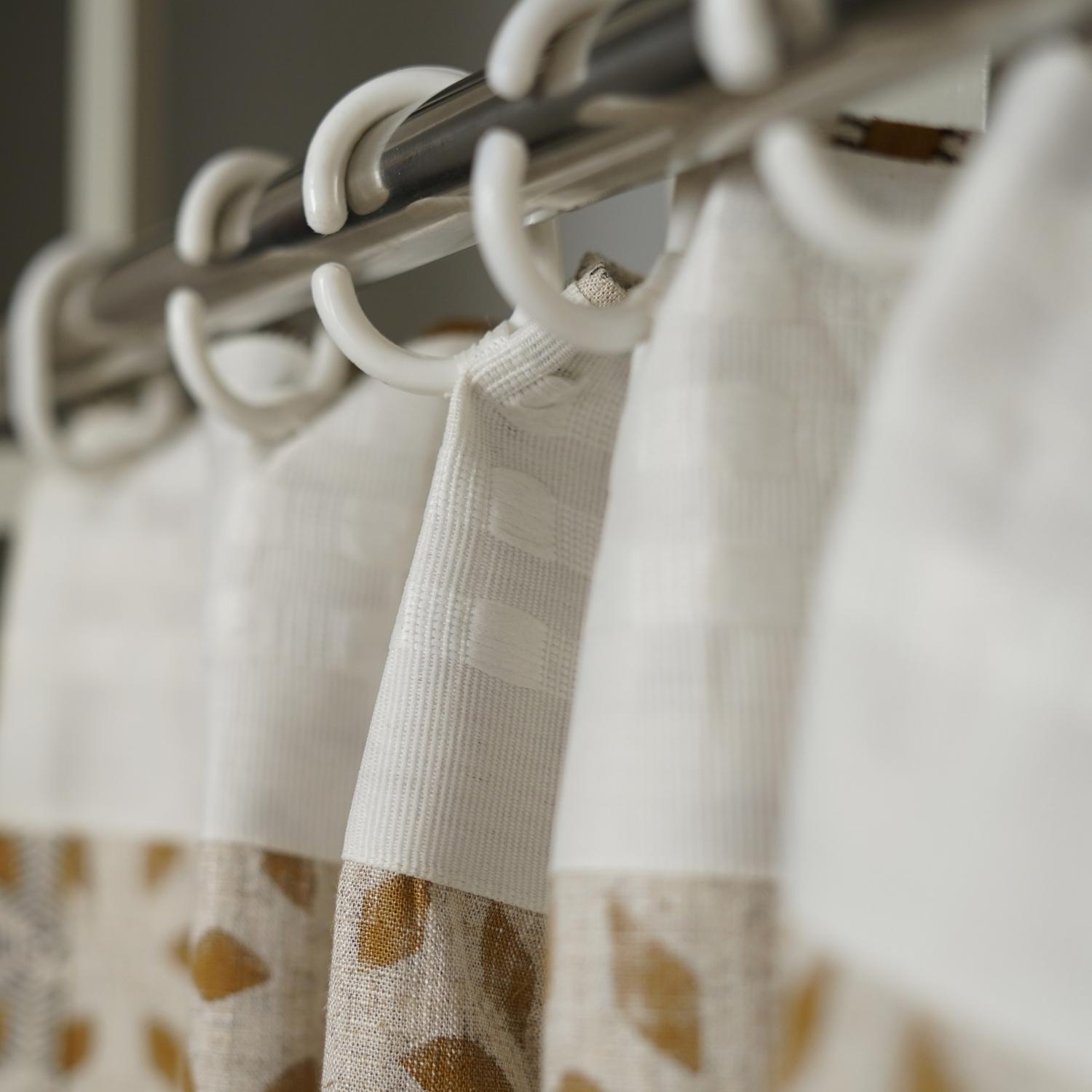 Classic Block Viscose Linen Ring Curtain - Shatkon