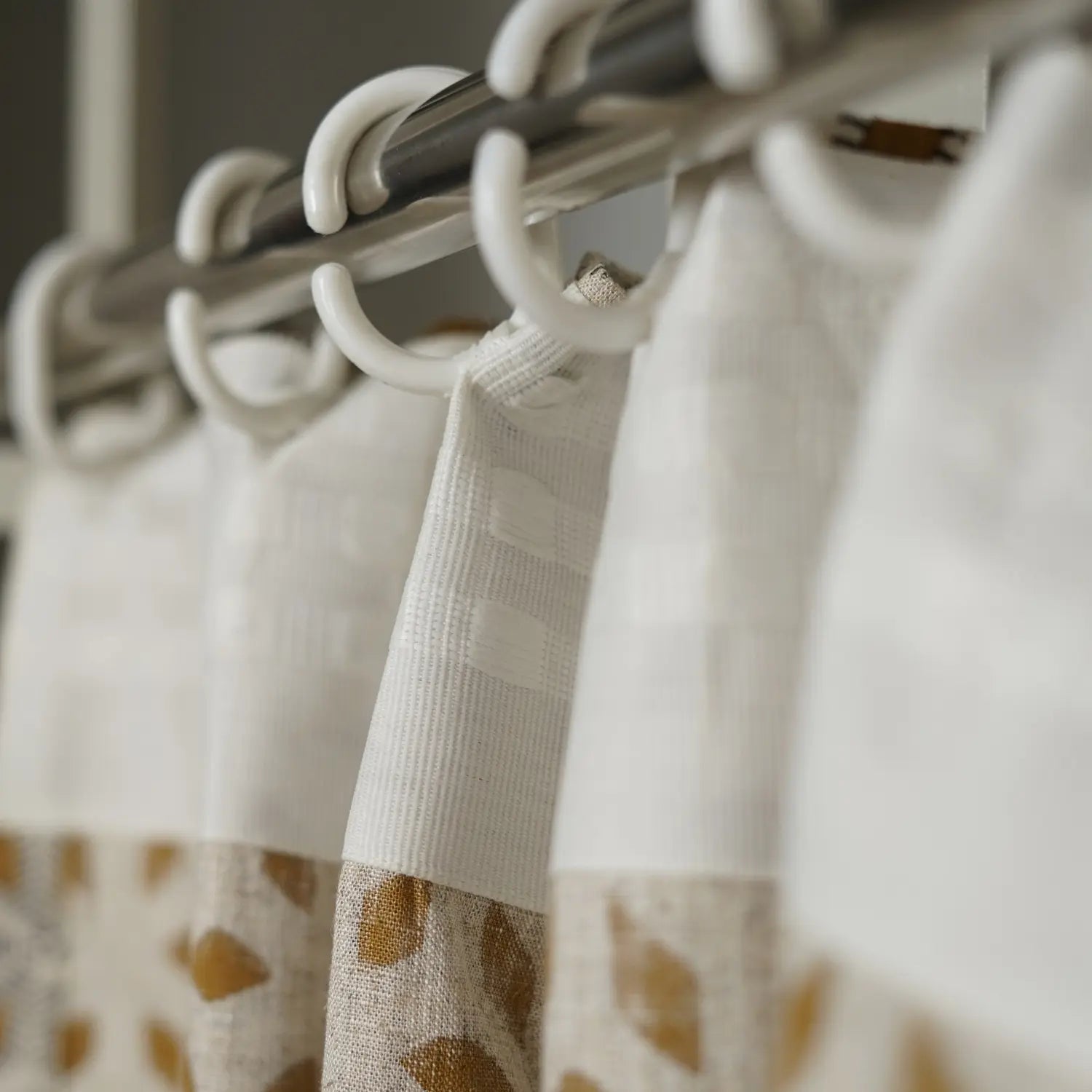 Classic Block Viscose Linen Ring Curtain - Shatkon