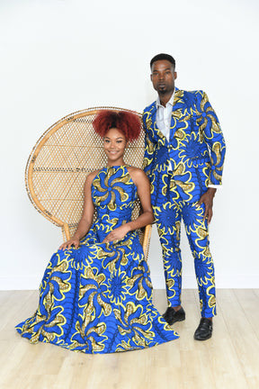 Blue Backless Maxi Dress