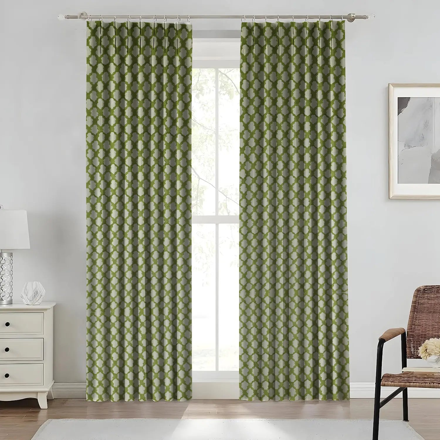 Indian Block Print Pure Linen Window Curtain - Badal