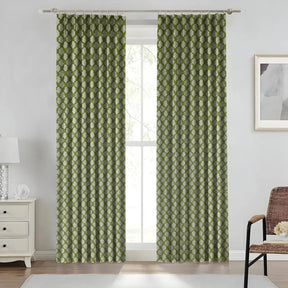 Indian Block Print Pure Linen Window Curtain - Badal
