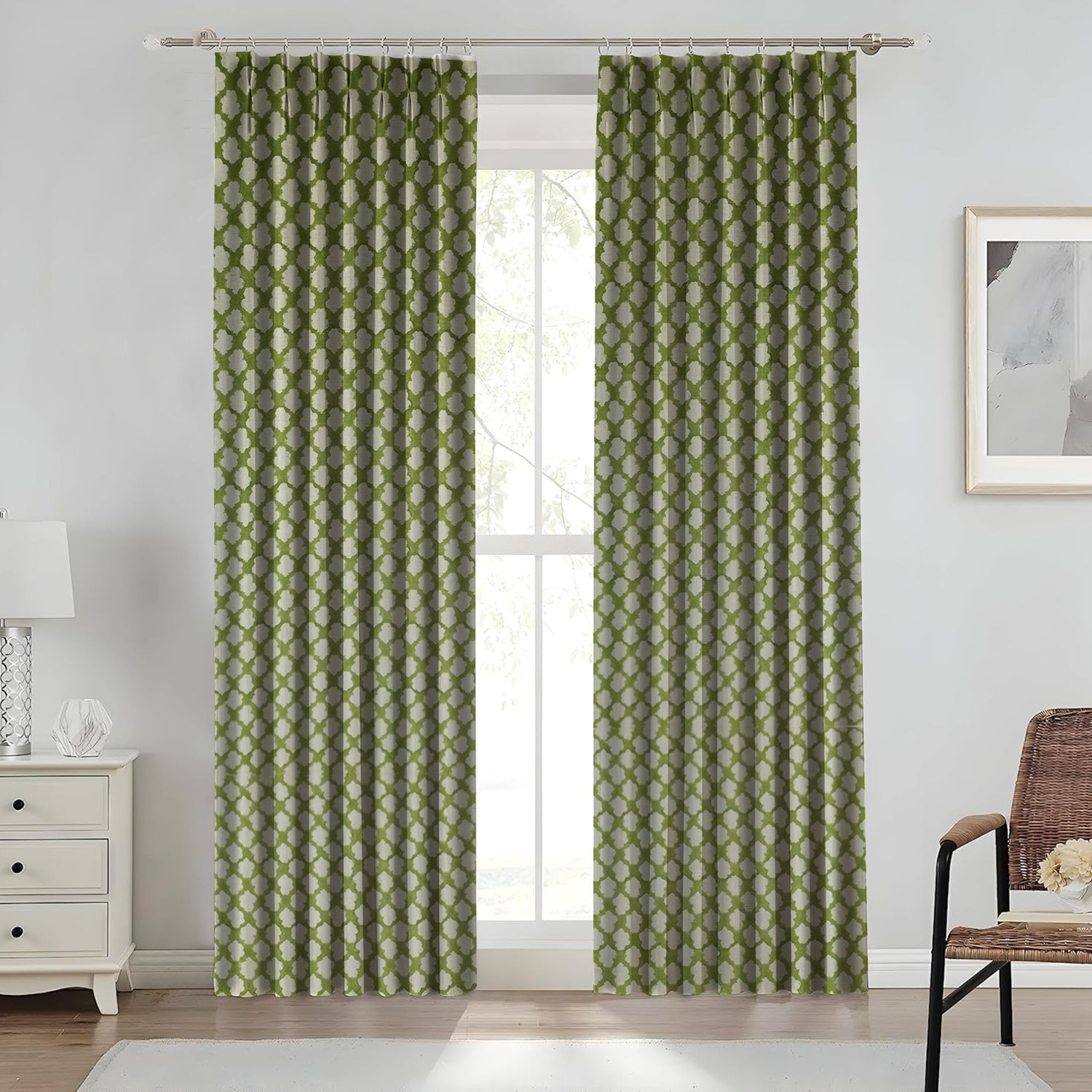 Indian Block Print Pure Linen Window Curtain - Badal