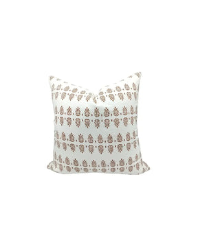 Bohemian Hand Crafted Block Printed Thick Cotton White Pillow Cover - Darpan