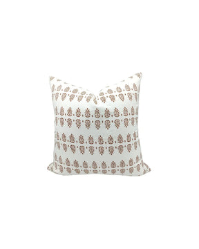 Bohemian Hand Crafted Block Printed Thick Cotton White Pillow Cover - Darpan