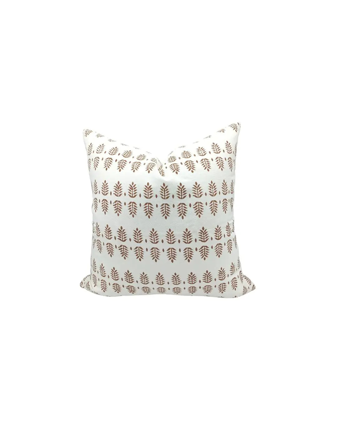 Bohemian Hand Crafted Block Printed Thick Cotton White Pillow Cover - Darpan