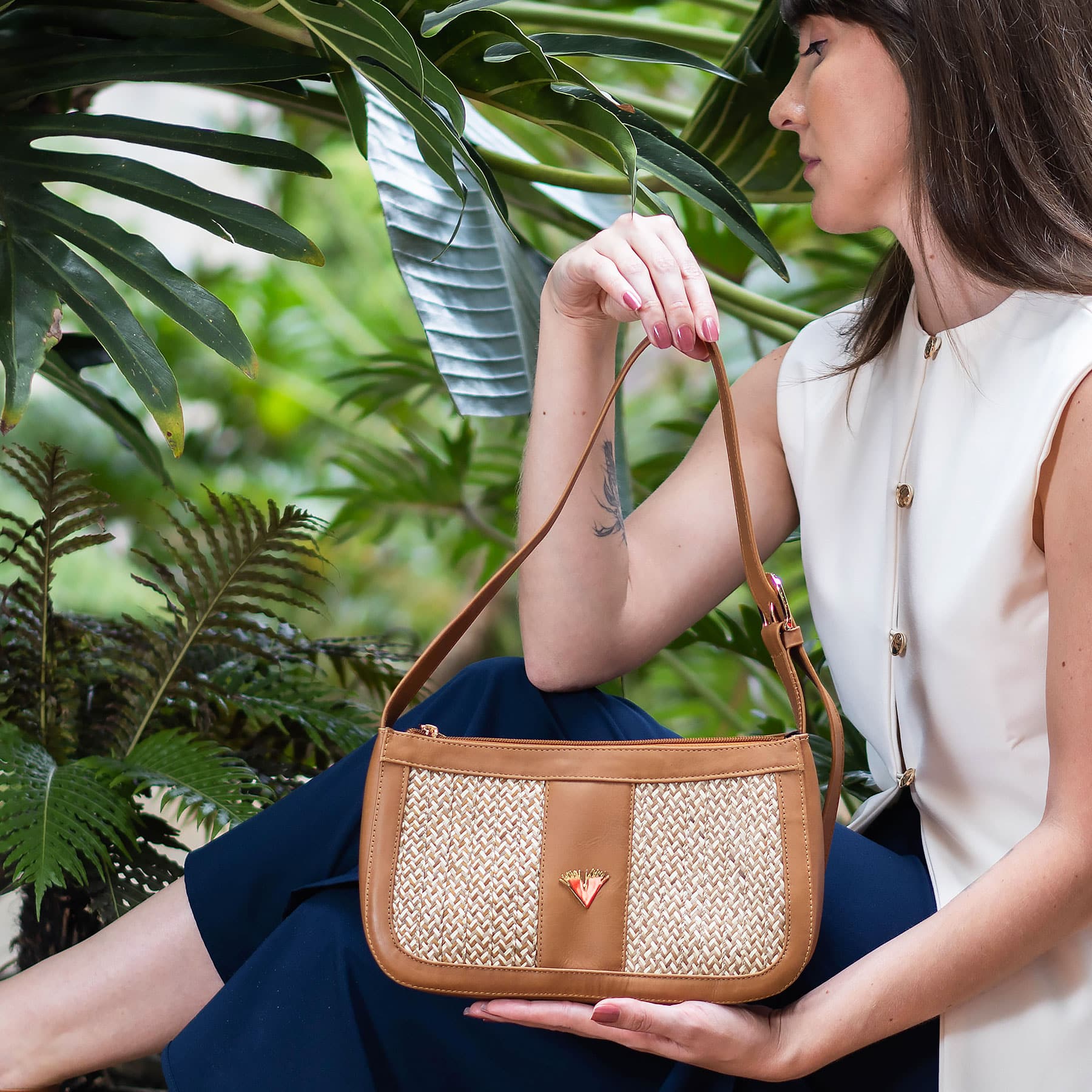 Brown Leather Imperial Handbag – Classic Shoulder Bag with Pocket, Handmade Timeless Purse