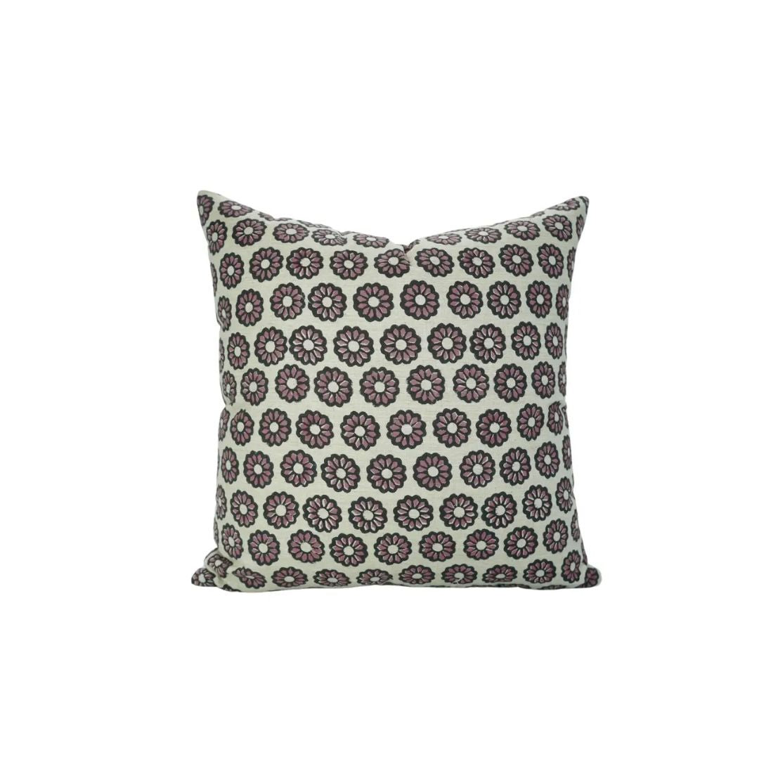 Stylish Block Printed Linen Blend Cushion Cover - Bulbul
