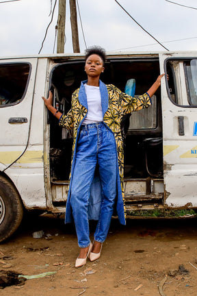 The Star-panel Long Denim Duster