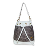 Beige Leather Bucket Terra Bag – Handmade Crossbody & Handbag, Ethical Palm Weave Bucket bag for Women