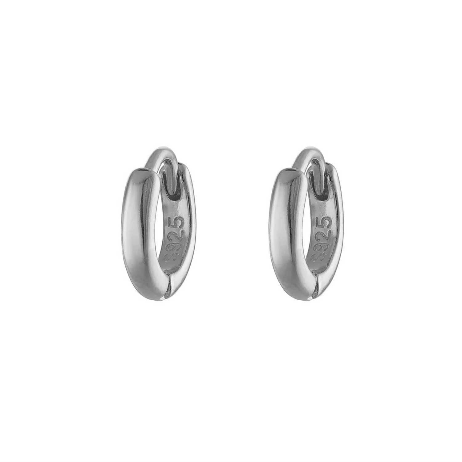 Silver Six Mm Huggie Hoop Earring