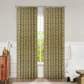 Traditional Block Print Thick Linen Pleated Window -aradhana