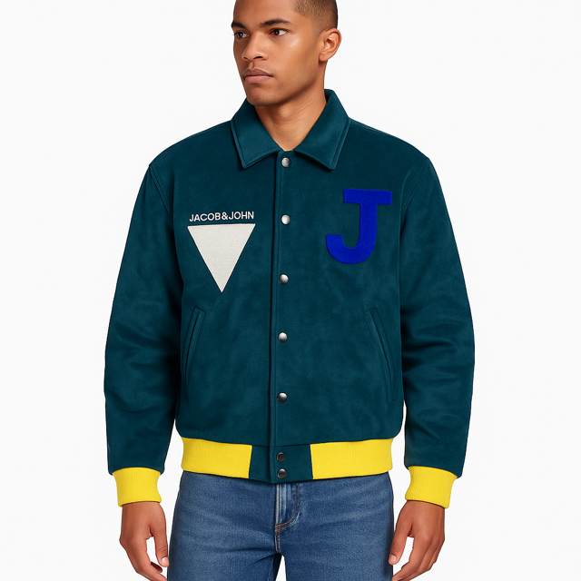 Suede Letterman Jacket