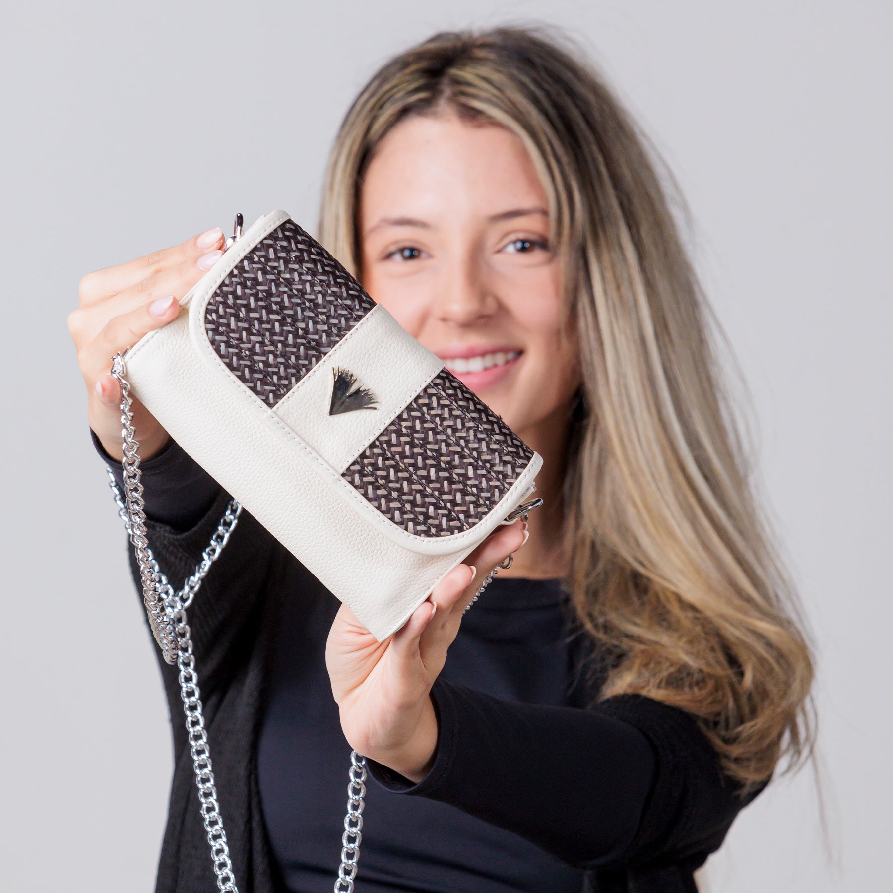 White leather Clutch Zen Bag