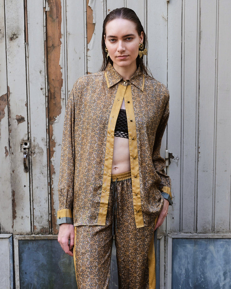Paisley Motif Long Sleeve Shirt