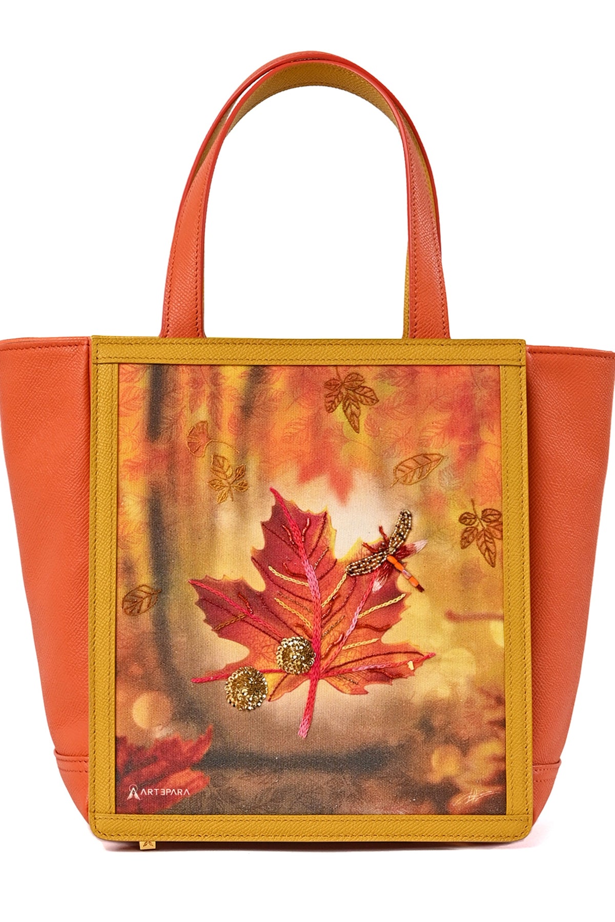 Artisanal Embroidered Autumn Mini Tote