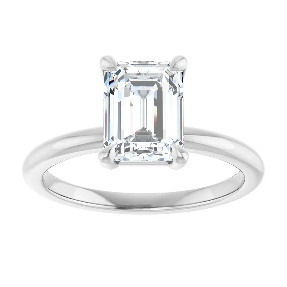 1 3/4 CT Lab-Grown Emerald Diamond Solitaire Ring in 14K Gold