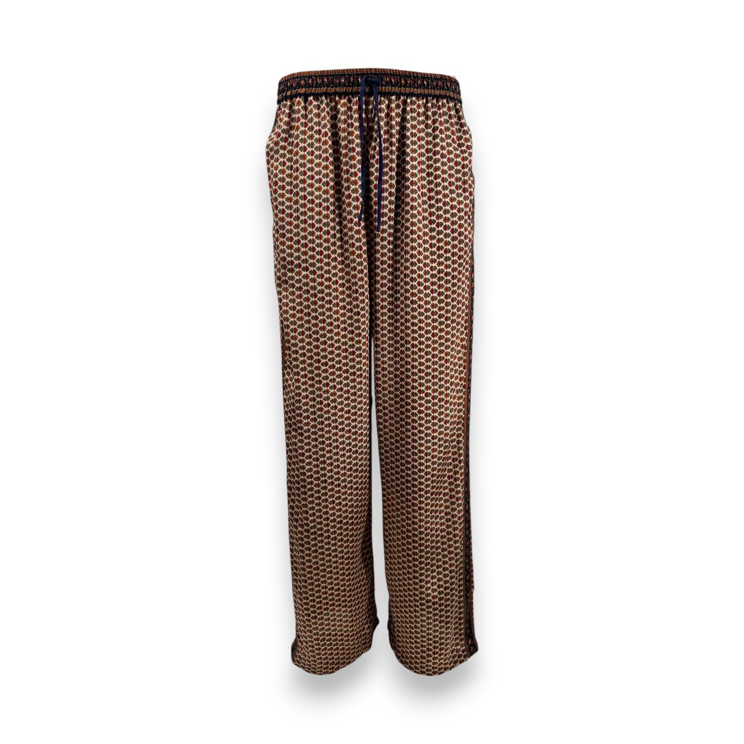 Embossed Botanical Crepe Pant