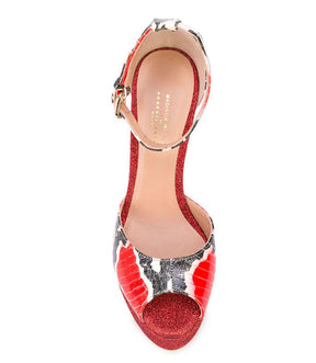 Red Venezia Platform Heel