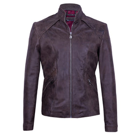 Classic Leather Jacket with Gusseted Shoulders