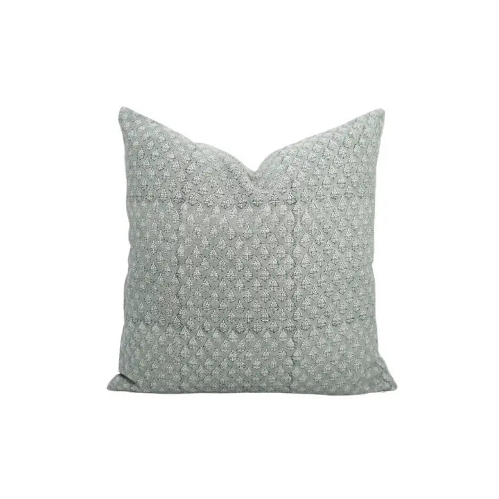 Floral Design Handmade Block Print Pure Linen Cushion Cover - Riva