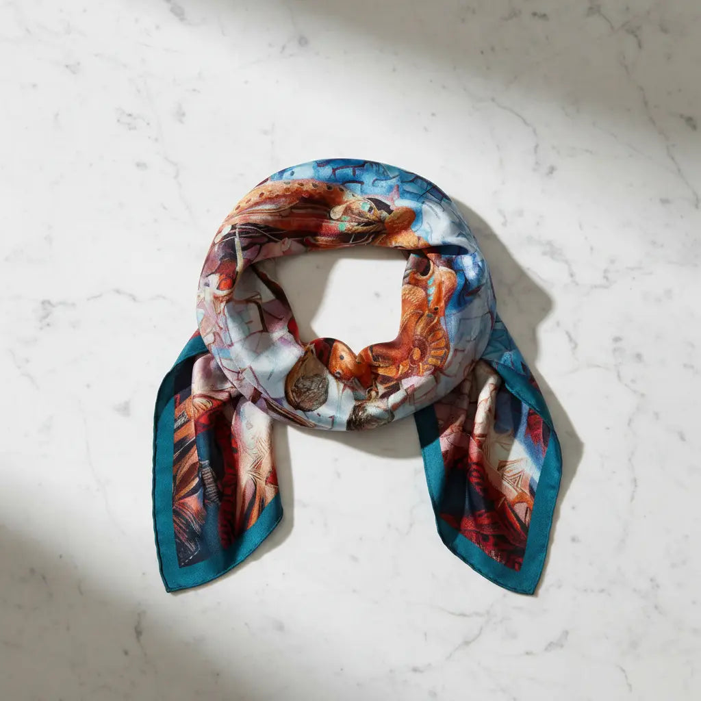 The Mystic Journey Afrofuturism Extra Large Silk Scarf
