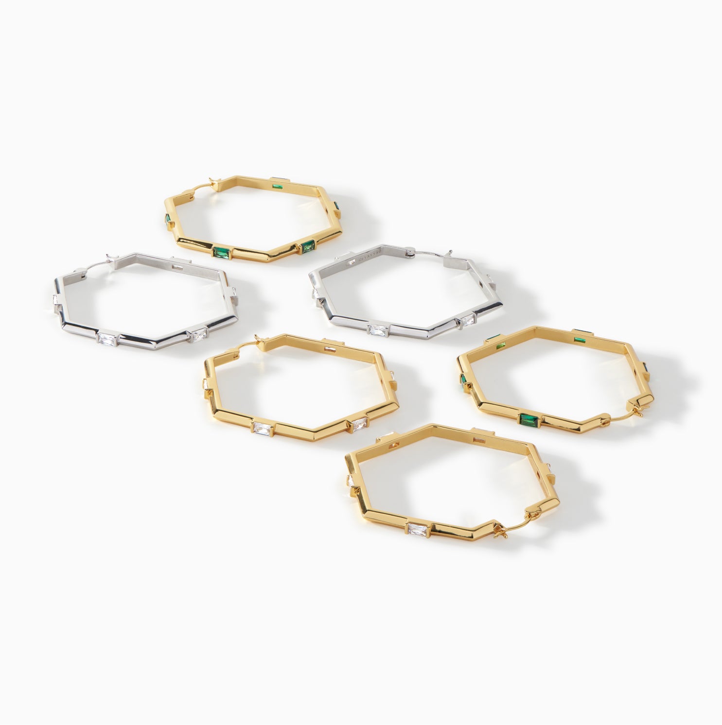 The Claire Hexagon Hoop Earrings - Large