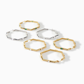 The Claire Hexagon Hoop Earrings - Large