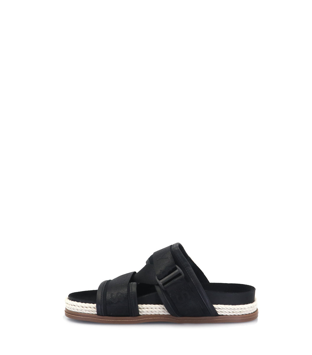 Eco-Friendly Sporty Black Flats with Comfortable Straps Lalu