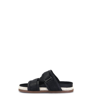 Eco-Friendly Sporty Black Flats with Comfortable Straps Lalu