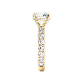 Round Diamond Iced Out Micropave Engagement Ring
