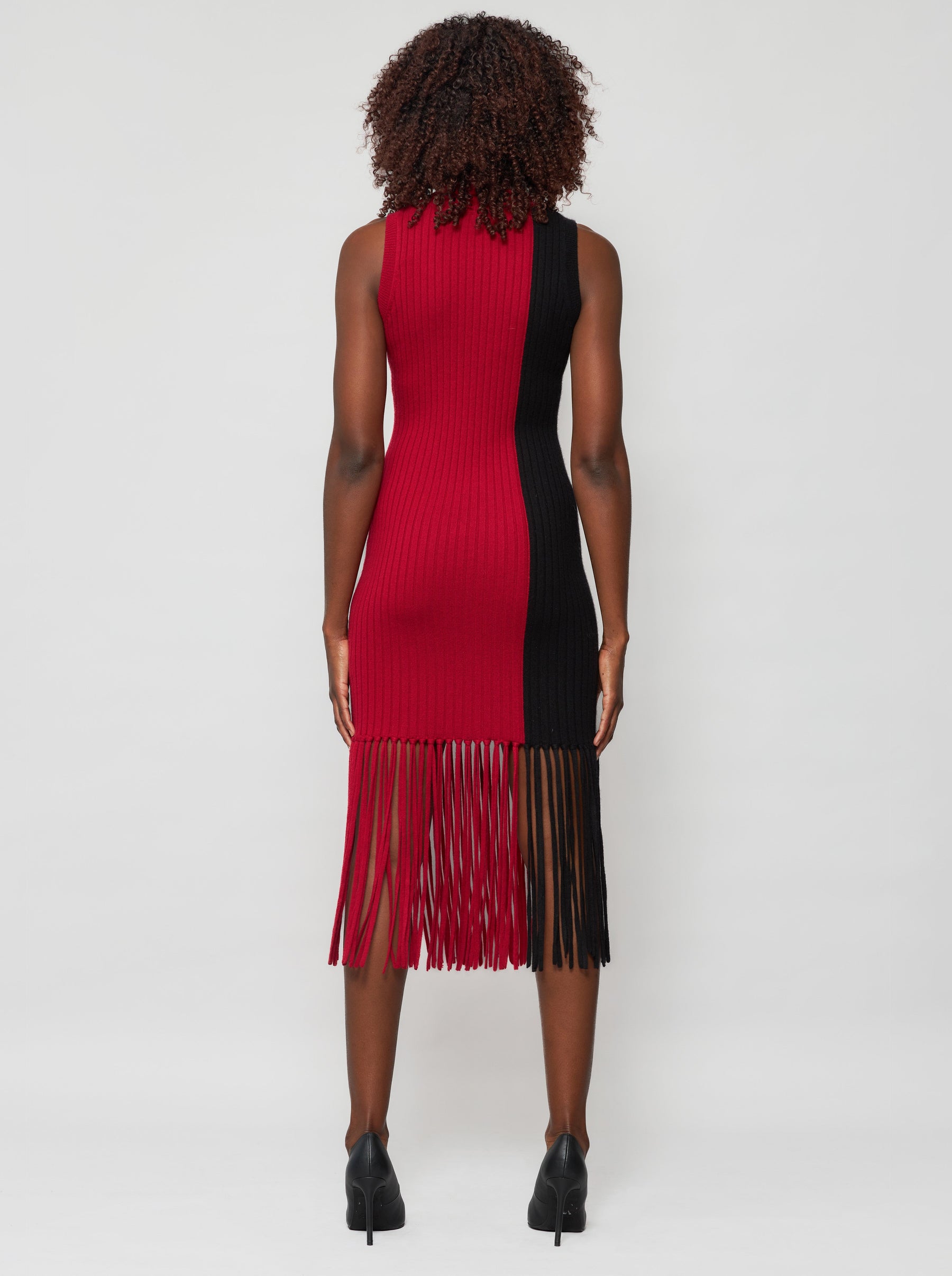 Elleann Color Block Cashmere Midi Dress