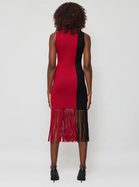 Elleann Color Block Cashmere Midi Dress
