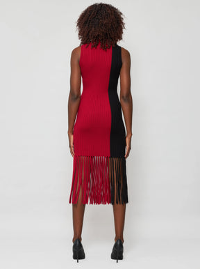 Elleann Color Block Cashmere Midi Dress